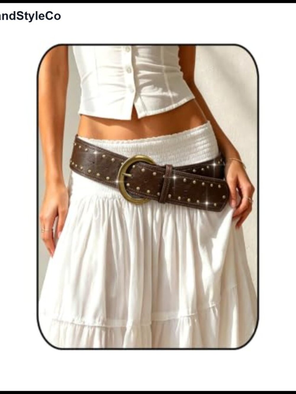 Black Chunky Belt Y2K Studded Wide PU Leather Waist Belt